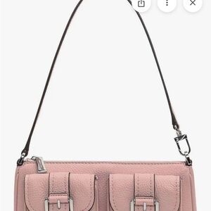 Elegant Pink Leather Shoulder Bag